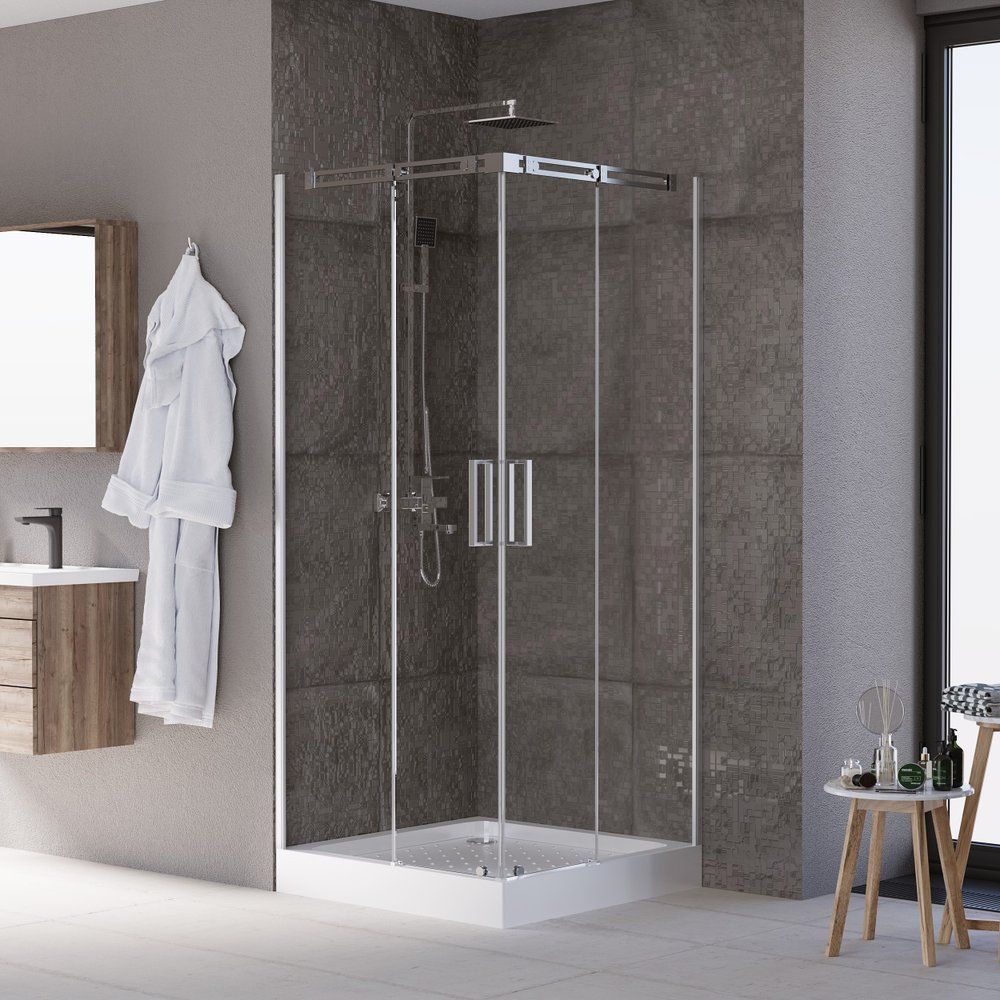 Приобрести grossman душевое ограждение galaxy 100х100 см, квадратное, хром\ прозрачное gr-3100