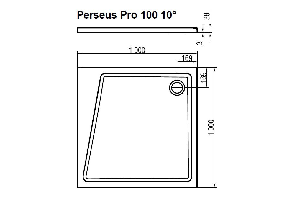 Приобрести поддон каменный ravak 10° perseus pro 100 см xa05aa01010