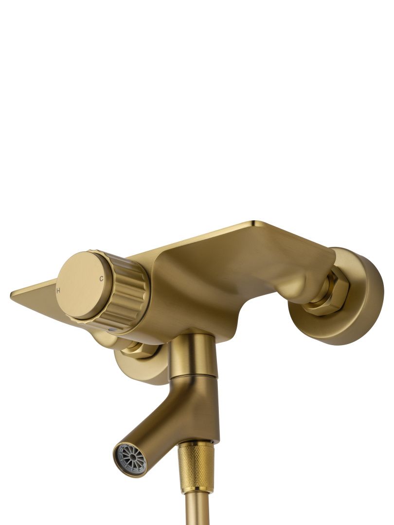 Приобрести смеситель для ванны с душем wonzon & woghand click, брашированное золото (ww-fe05l221-bg)
