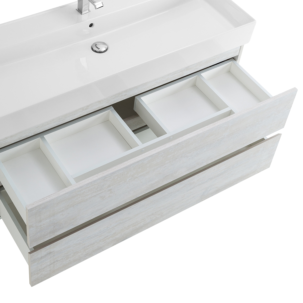 Приобрести cezares тумба подвесная с раковиной molveno 46 120 см legno bianco, белый глянец molveno 46-120-2c-so-lb