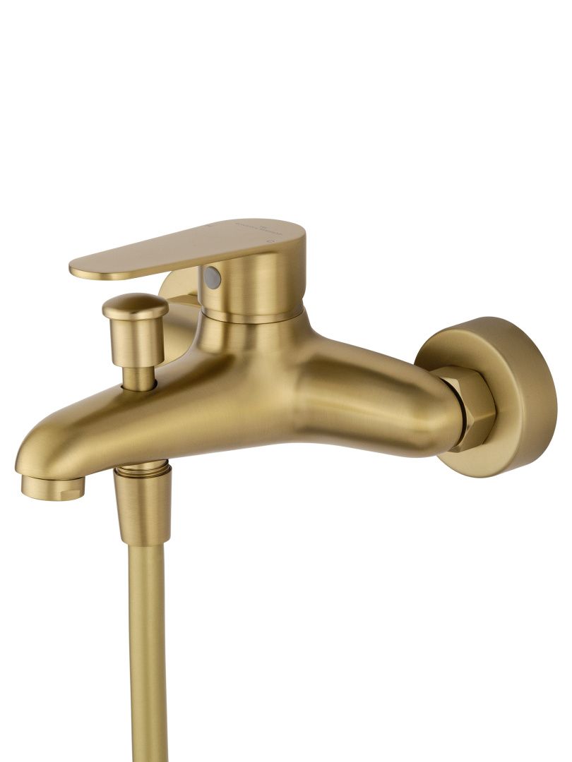 Приобрести смеситель для ванны с душевым гарнитуром wonzon & woghand alfa, брашированное золото (ww-ae3201-bg)