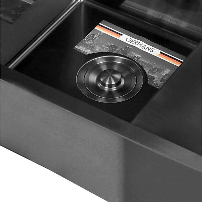 Приобрести gerhans кухонная мойка 58х48 см, левосторонняя, графит