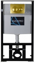Azario Инсталляция для подвесного унитаза 3/6л с золотой кнопкой смыва. AZ-8010-1000; AZ-8200-0014