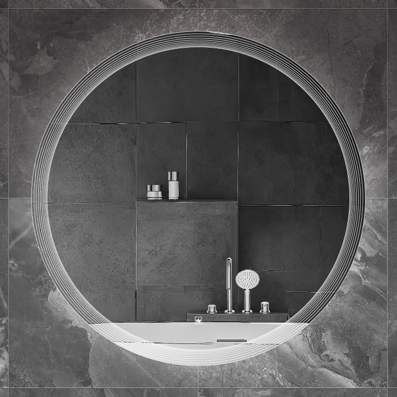 Приобрести cezares зеркало eco 80х80 см, контурная подсветка, сенсорное включение, гравировка czr-spc-eco-800-led-tch