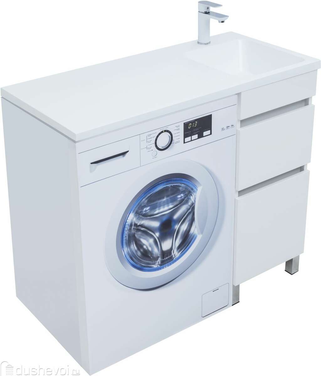 Приобрести aquanet тумба с раковиной вега 40 см, белая глянец