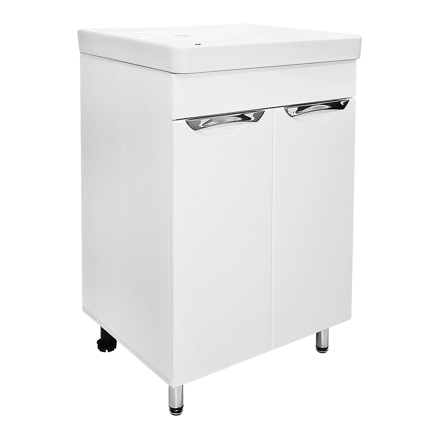 Приобрести loranto тумба напольная с раковиной стиль- 50н 51х42,5 см, белый гланцевый (cs00091223)