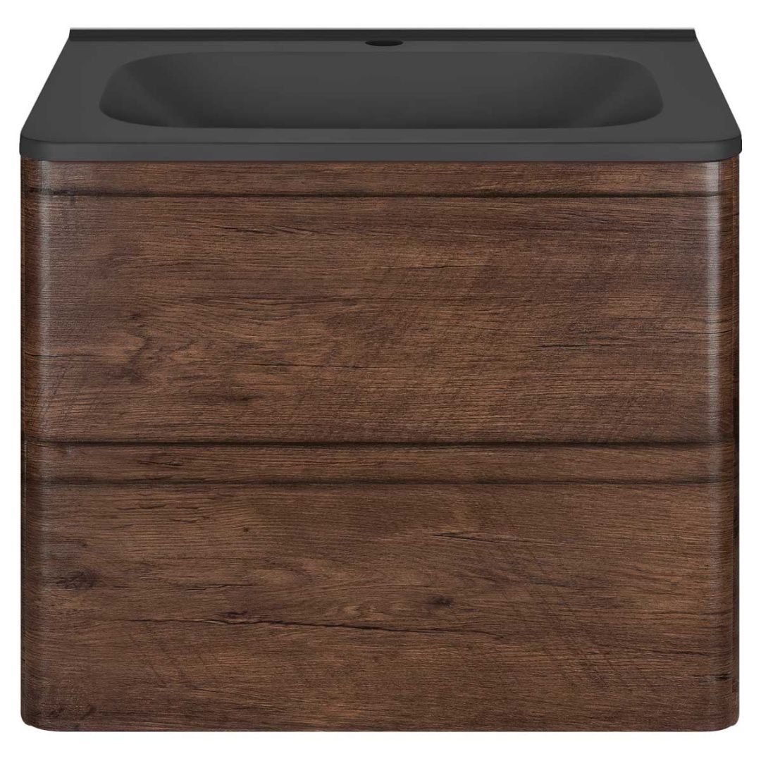 Приобрести vincea тумба подвесная vico 60 см, темное дерево с черной матовой раковиной vmc-2v600rw;vcb-2vp600b