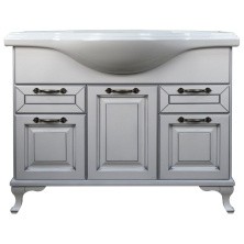 Loranto Тумба напольная с раковиной Пандора 105 см, белое серебро (массив Бук) CS00075994