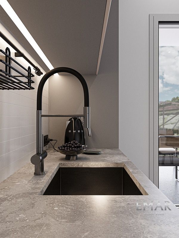 Приобрести emar смеситель для кухни, графит ес - 7024 pvd dark