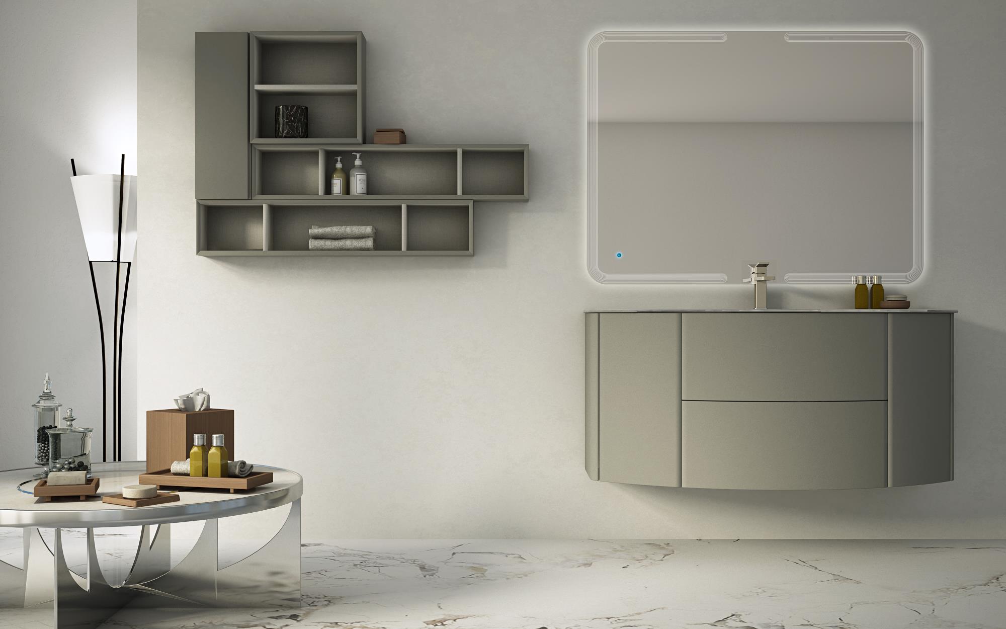 Приобрести cezares тумба подвесная с раковиной eden 121 см grigio talpa opaco, стекло,серая 54407