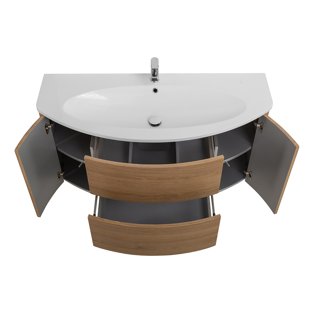 Приобрести cezares тумба подвесная с раковиной eden 121 см rovere tabacco, дерево 54842