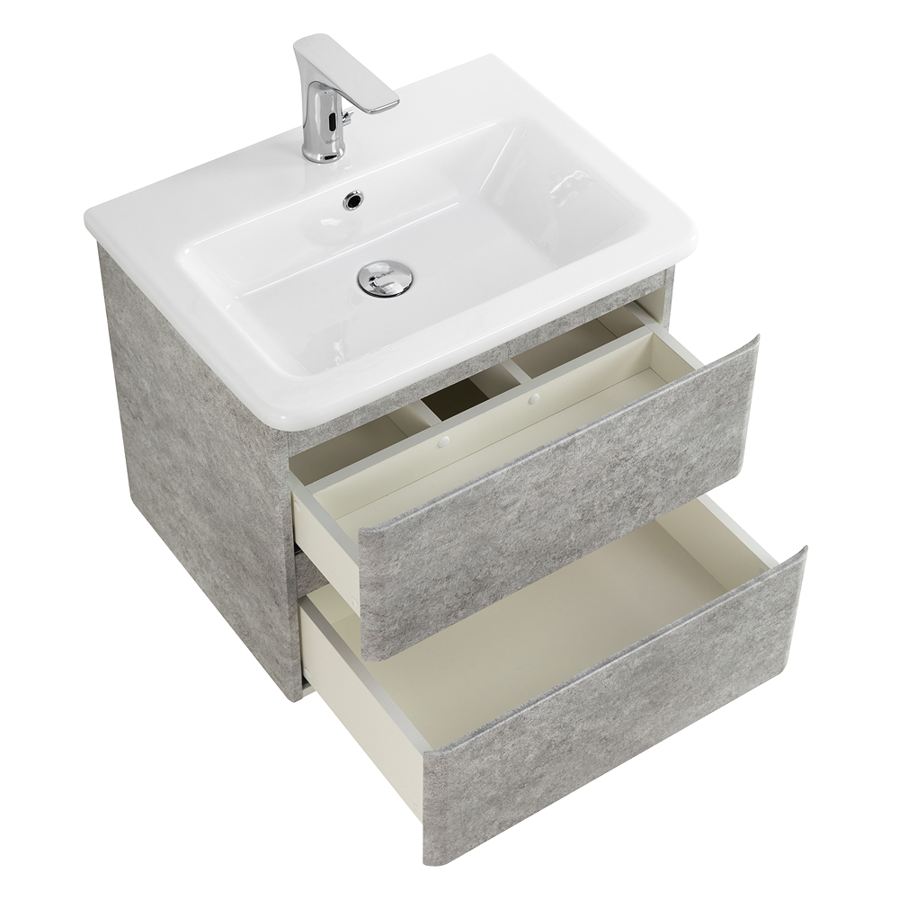 Приобрести belbagno тумба с раковиной albano-cer 50 см, подвесная cemento verona grigio, белая раковина