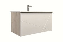 Сomforty Тумба с раковиной Мерано 90 белый/дуб дымчатый