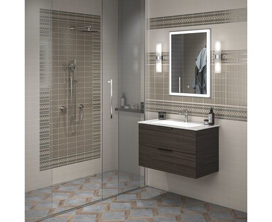 Приобрести тумба подвесная с раковиной kerama marazzi piano 85 см, дымчатый вяз