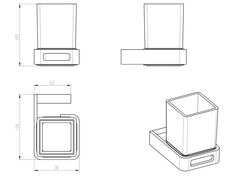 Приобрести boheme стакан для зубных щеток q, никель 10944-nb