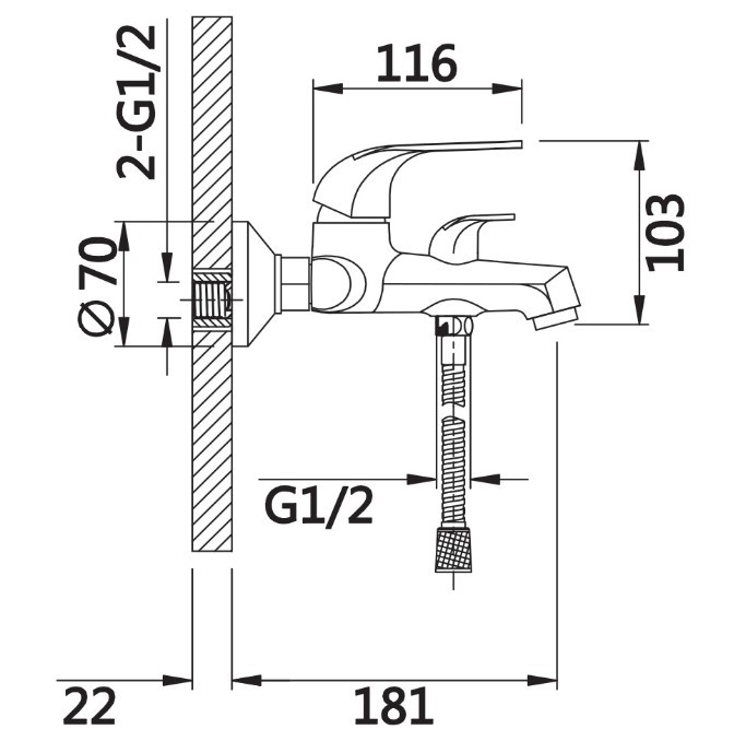 Приобрести смеситель для ванны vieir olimp с ручным душем, хром v033531