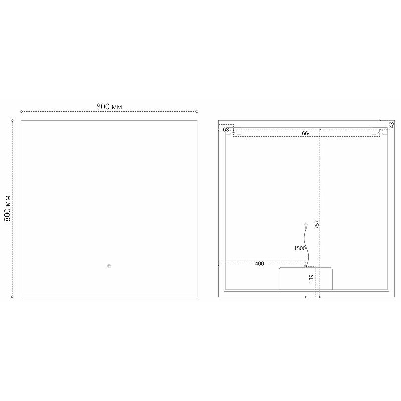 Приобрести grossman зеркало с подсветкой pragma норма 80х80 см, с подогревом, белое 188080