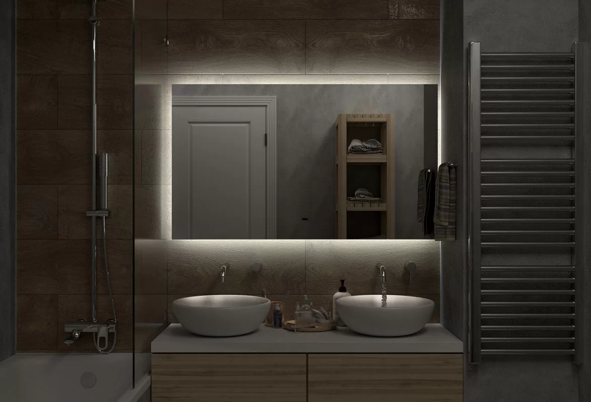 Приобрести continent зеркало с подсветкой trezhe 120х70 см, белое