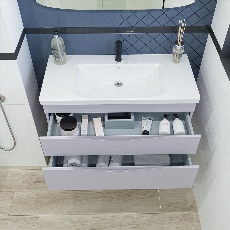 Приобрести caprigo тумба с раковиной подвесная lento 100 см, серая 36214-sf028