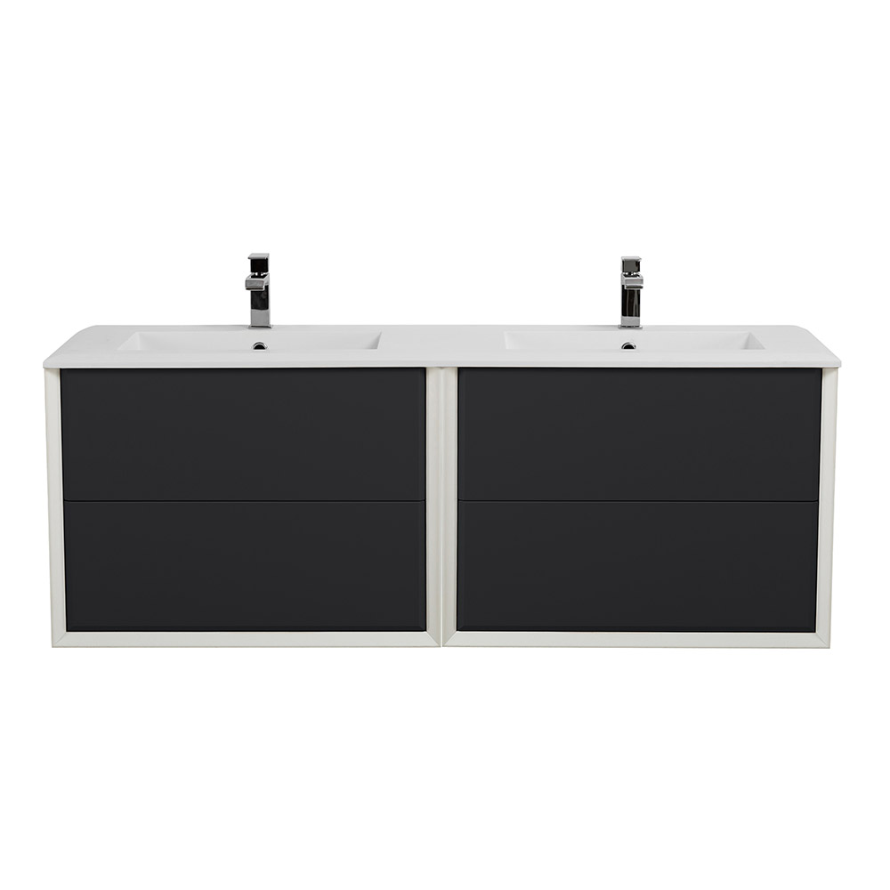 Приобрести cezares тумба подвесная с раковиной на две чаши bellagio 140 см grafite, графит 54715