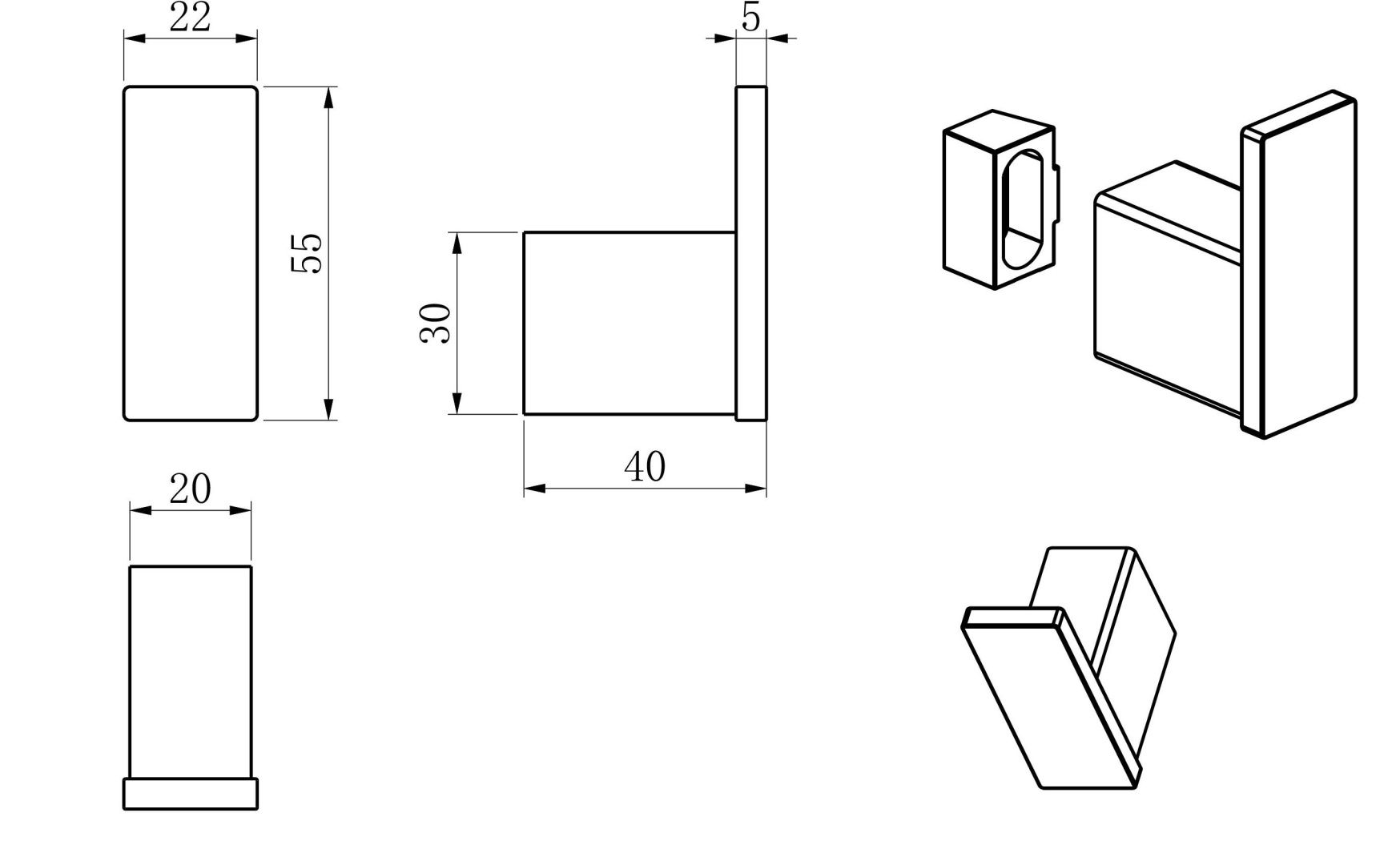 Приобрести крючок для ванной wonzon & woghand, хром (ww-v2301-cr)