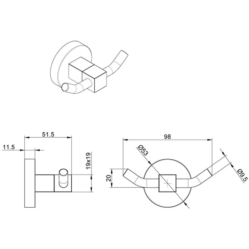 Приобрести azario крючок двойной nessy, хром az73105