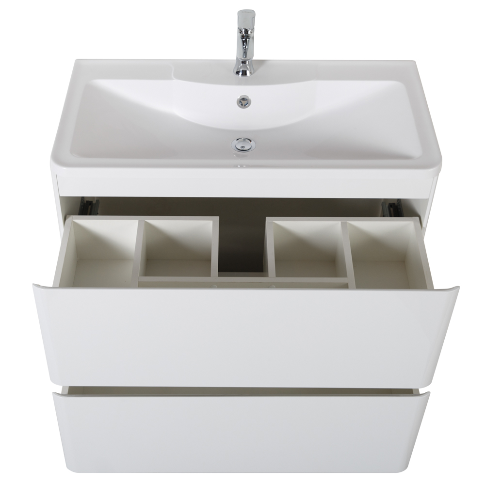 Приобрести belbagno тумба с раковиной albano 80 см, напольная bianco lucido, белая раковина