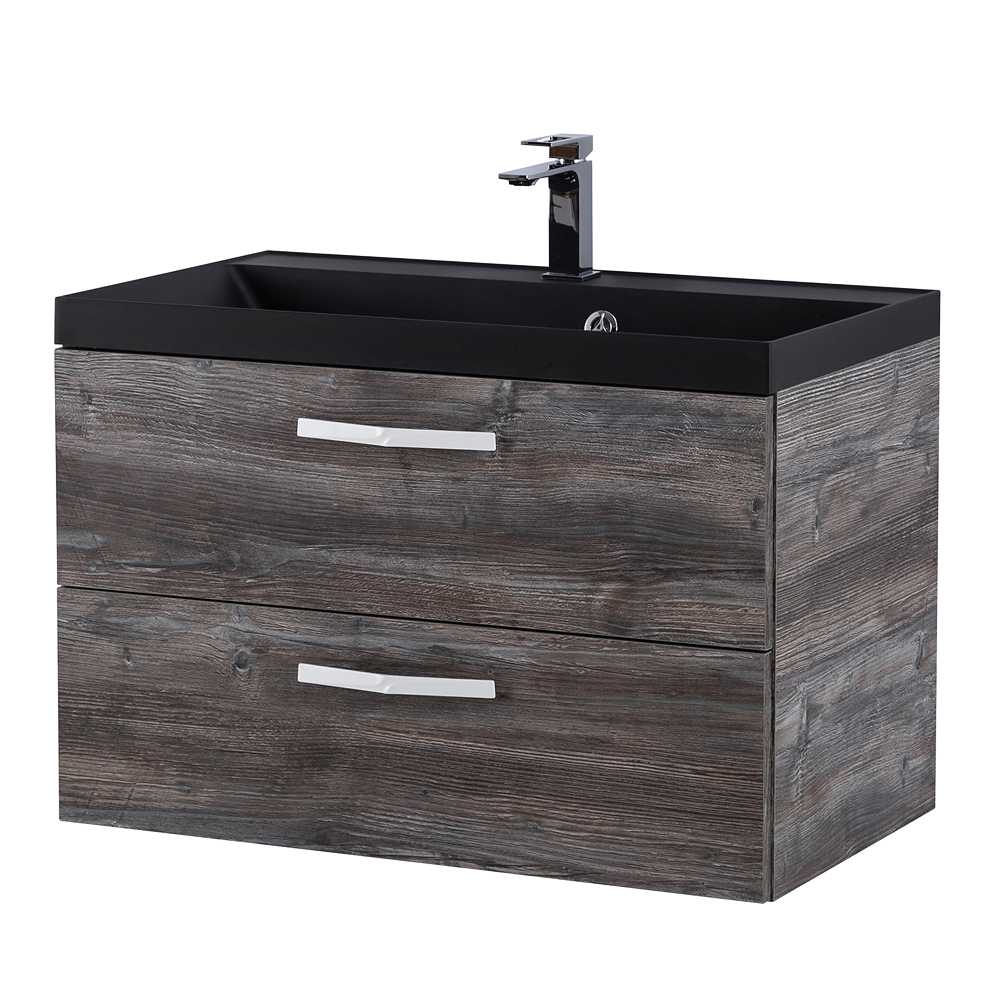 Приобрести belbagno тумба с раковиной aurora 80 см, подвесная pino pasadena, чёрная раковина