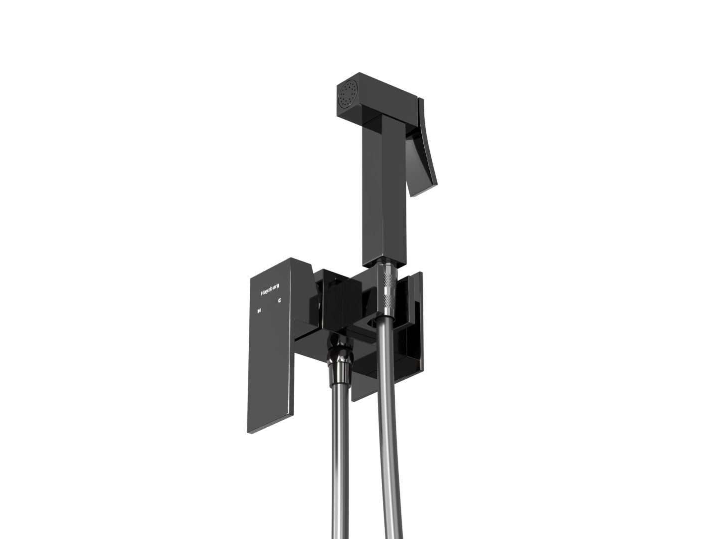 Приобрести hayzburg встраиваемый смеситель с гигиеническим душем, черный хром hb-1005bch