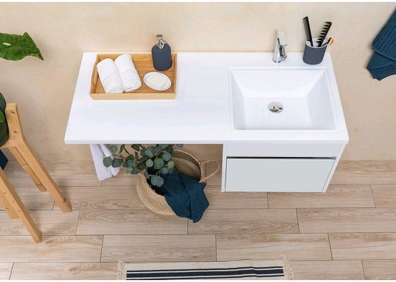 Приобрести aquanet тумба с раковиной токио 68 см, белая (подвесная, 1 ящик)