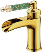 Boheme Смеситель для раковины Vogue, золото\зеленый 211-MR-GR