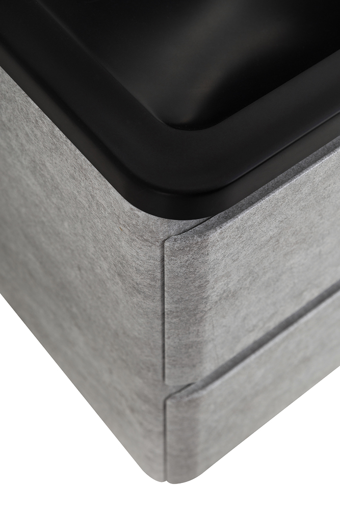 Приобрести belbagno тумба с раковиной albano 100 см, подвесная cemento verona grigio, чёрная раковина