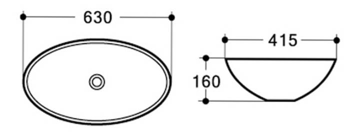 Приобрести раковина-чаша ceramalux 63 см d1104