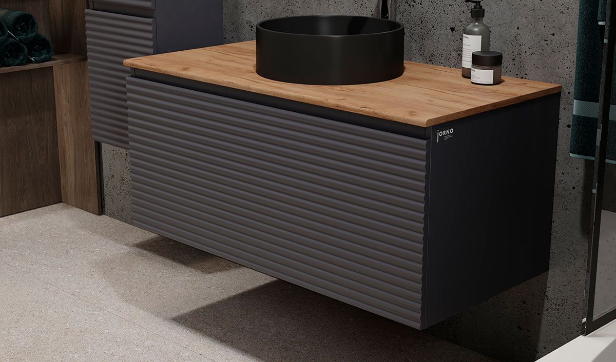 Приобрести jorno тумба подвесная cossety 100 см со столешницей, антрацит