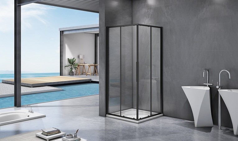 Приобрести bas душевое ограждение idea cr 1000х1950 мм, черная cr-100-c-b