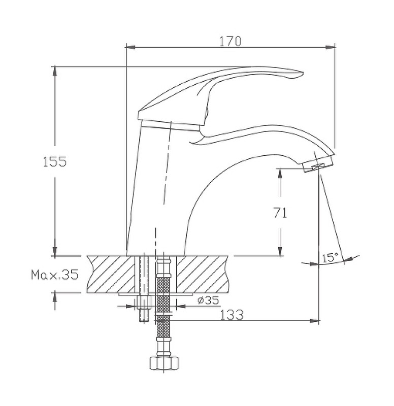 Приобрести haiba смеситель для раковины 155мм, сатин hb1021-5