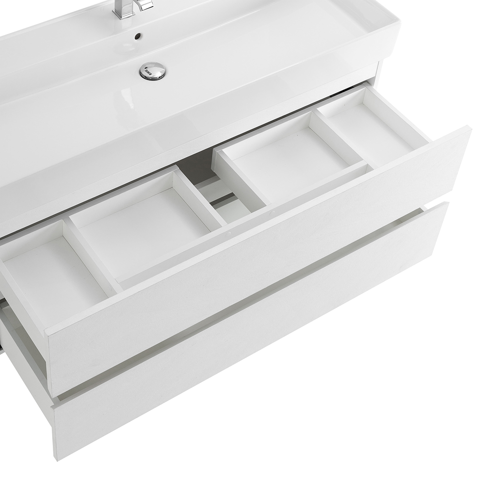 Приобрести cezares тумба подвесная с раковиной molveno 46 120 см bianco ghiaccio, белая molveno 46-120-2c-so-bg