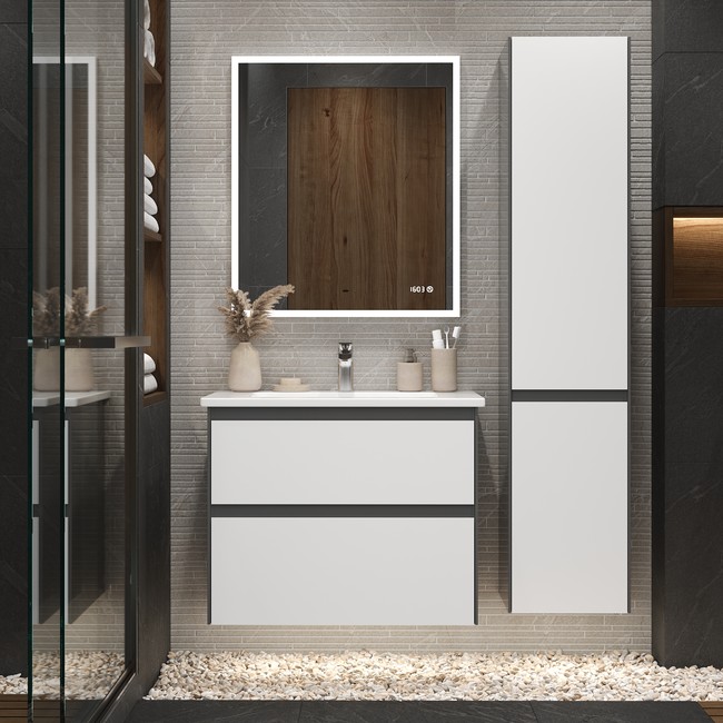 Приобрести briz пенал подвесной bari 35 см, белый\серый, матовый, правый п6-35