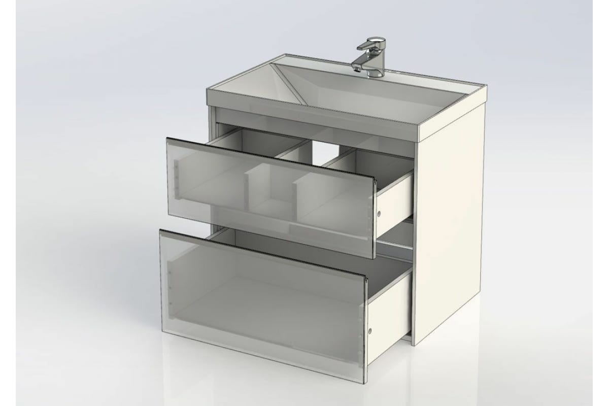 Приобрести aquanet тумба с раковиной гласс 60 см, белая