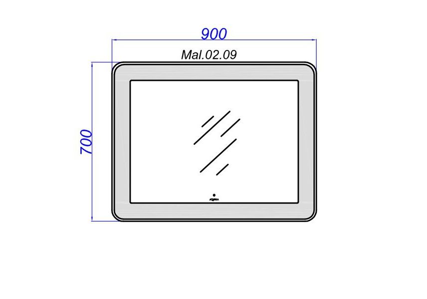 Приобрести зеркало aqwella malaga 90 см mal.02.09