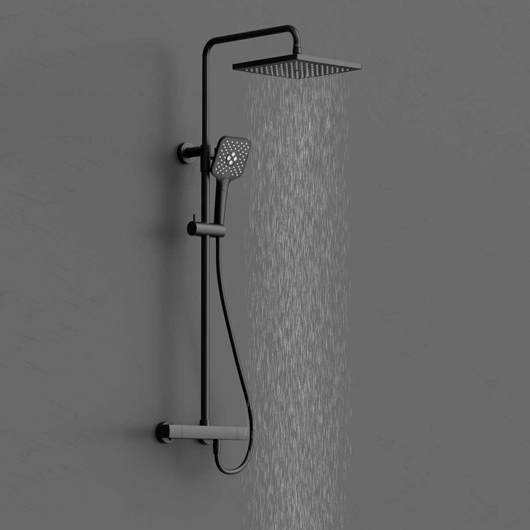 Приобрести vincea душевая стойка next, термостат, черная матовая vsfs-1n0tmb