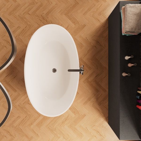 Приобрести frank акриловая ванна f6139 white,173х103 см, отдельностоящая