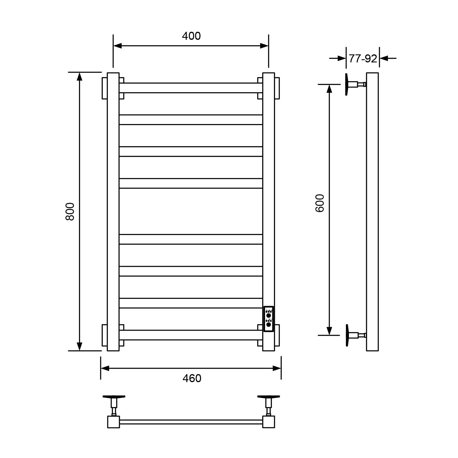 Приобрести veconi полотенцесушитель электрический barro-a 40х80 см, черный b8040b-a