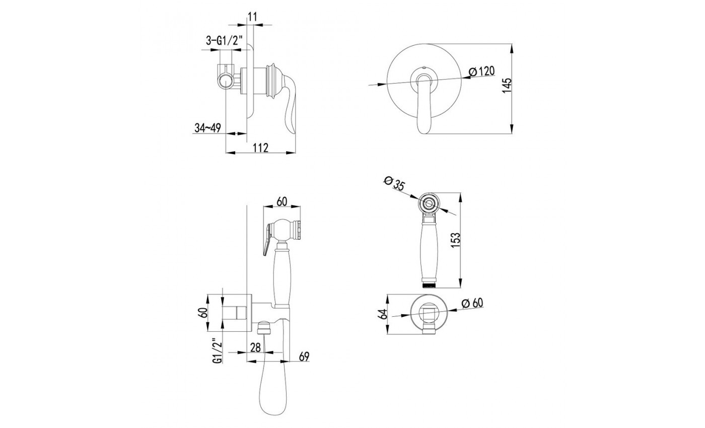 Приобрести lemark смеситель brava с гигиеническим душем, скрытый монтаж, золото lm4719g