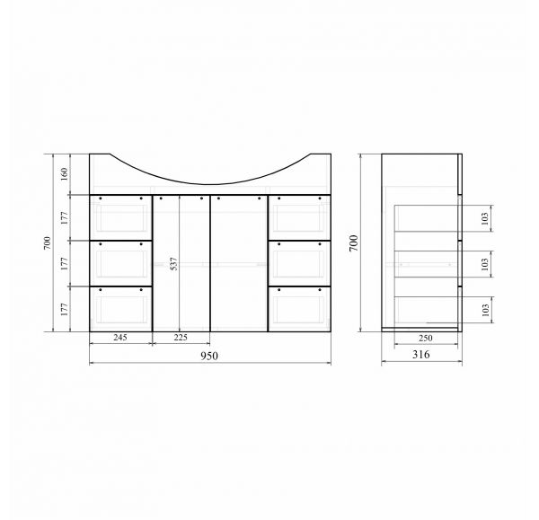 Приобрести mirsant тумба напольная камилла 100 см с раковиной эльбрус 100, белая ут000004929
