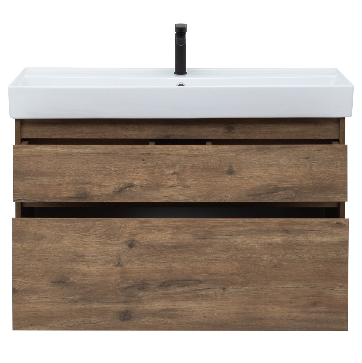 Приобрести aquanet тумба с раковиной nova lite 100 см, (slim synergy) дуб рустикальный, 2 ящика