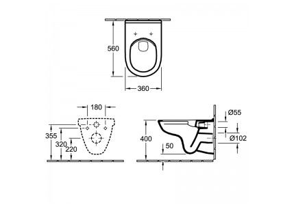 Приобрести унитаз подвесной villeroy boch o.novo rimless 5660hr01 с сиденьем микролифт