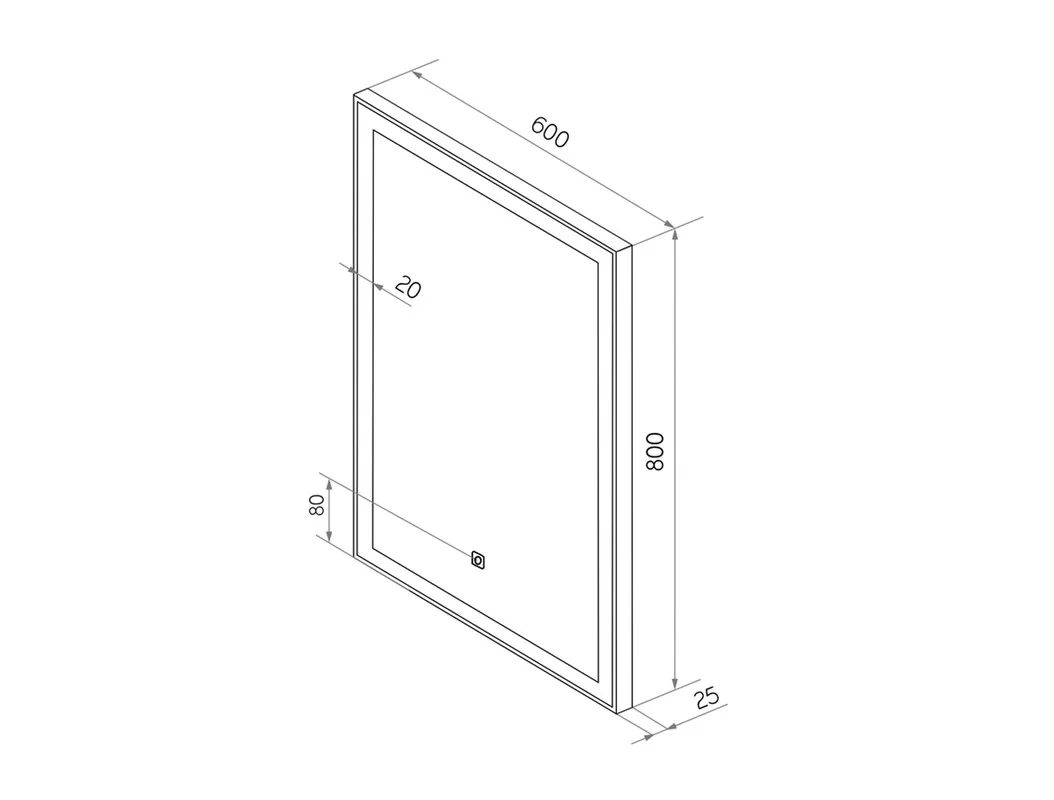 Приобрести continent зеркало с подсветкой frame white 60х80 см, белое