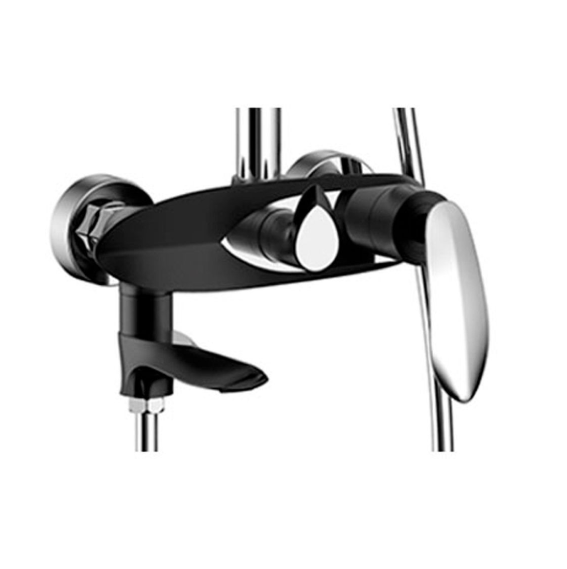 Приобрести grocenberg душевая система, черный\хром gb7001bc