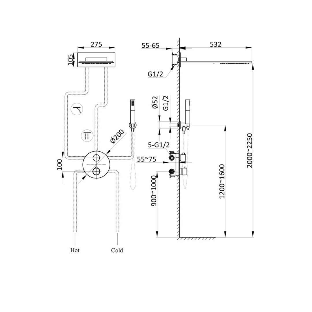 Приобрести vincea встраиваемая душевая система с термостатом, хром vsfw-104tch